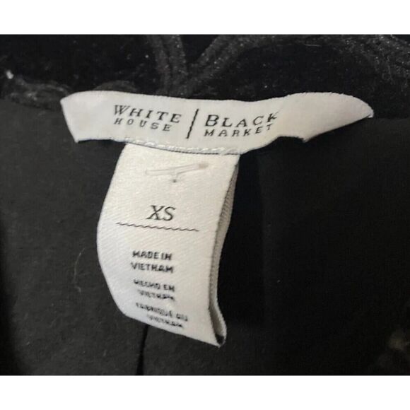 White House Black Market Floral Velvet Velour Y2K Black Bomber Jacket US XS - Picture 7 of 7